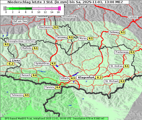 Niederschlag, 1. 11. 2025
