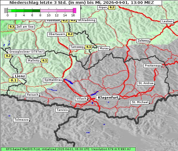 Niederschlag, 1. 4. 2026