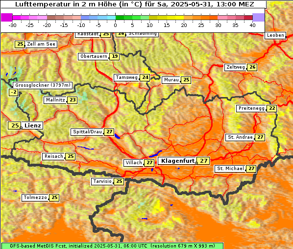 Temperatur, 31. 5. 2025