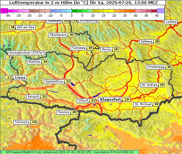 Temperatur, 26. 7. 2025