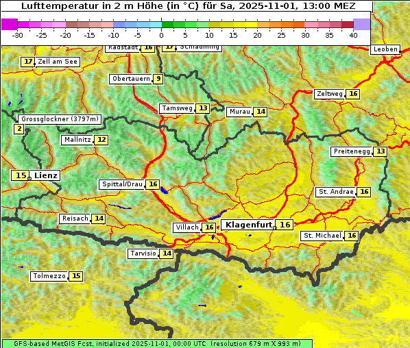 Temperatur, 1. 11. 2025
