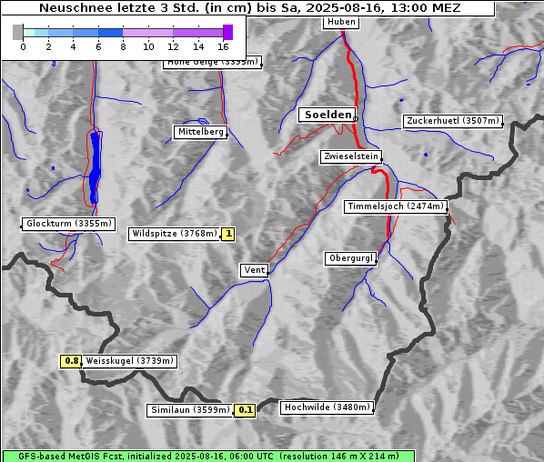 Neuschnee, 16. 8. 2025