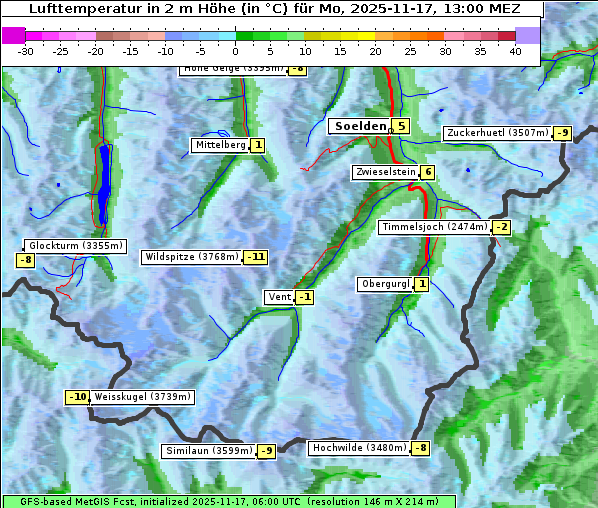 Temperatur, 17. 11. 2025