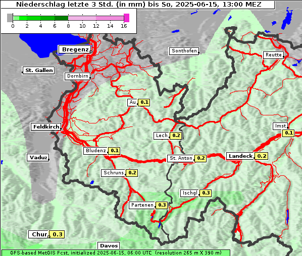 Niederschlag, 15. 6. 2025
