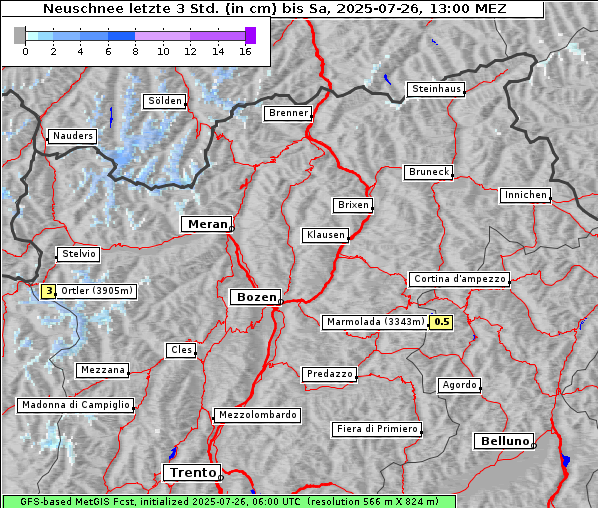 Neuschnee, 26. 7. 2025