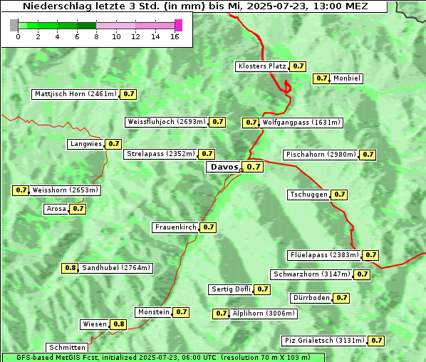 Niederschlag, 23. 7. 2025