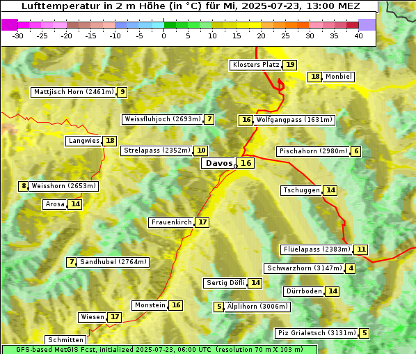 Temperatur, 23. 7. 2025