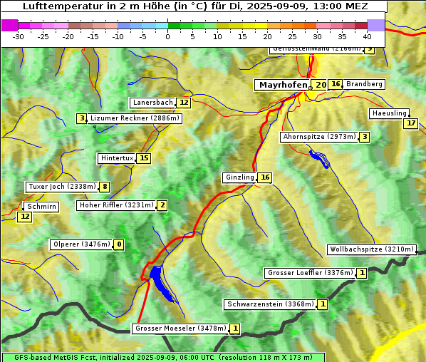 Temperatur, 9. 9. 2025