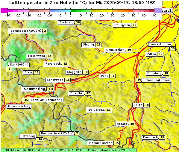Temperatur, 17. 9. 2025