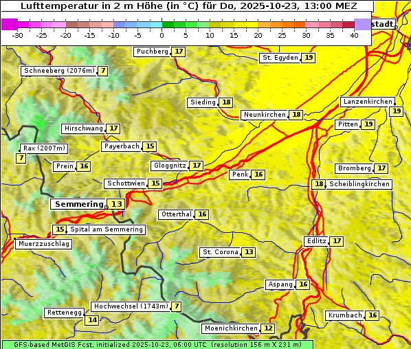 Temperatur, 23. 10. 2025
