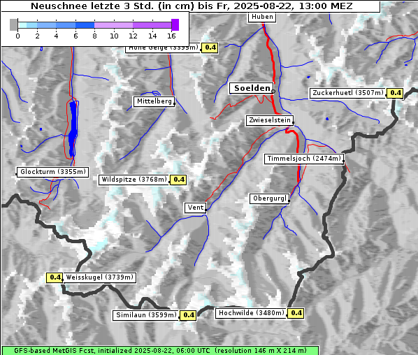 Neuschnee, 22. 8. 2025
