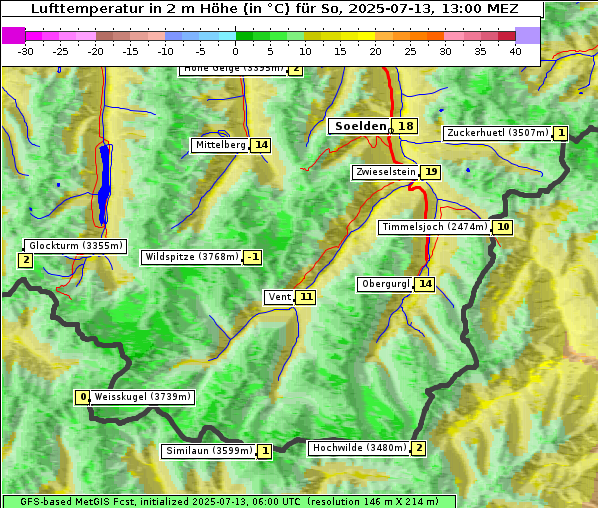 Temperatur, 13. 7. 2025