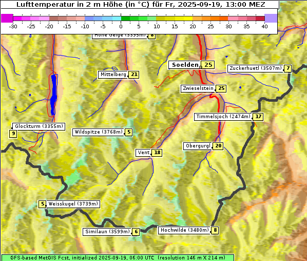 Temperatur, 19. 9. 2025