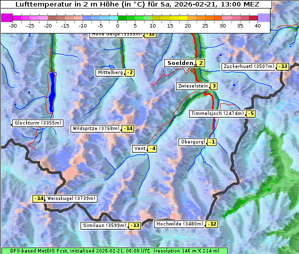Temperatur, 21. 2. 2026