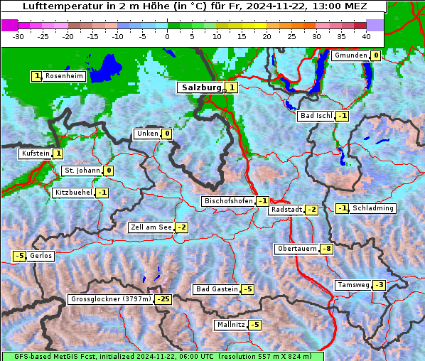 Temperatur, 22. 11. 2024