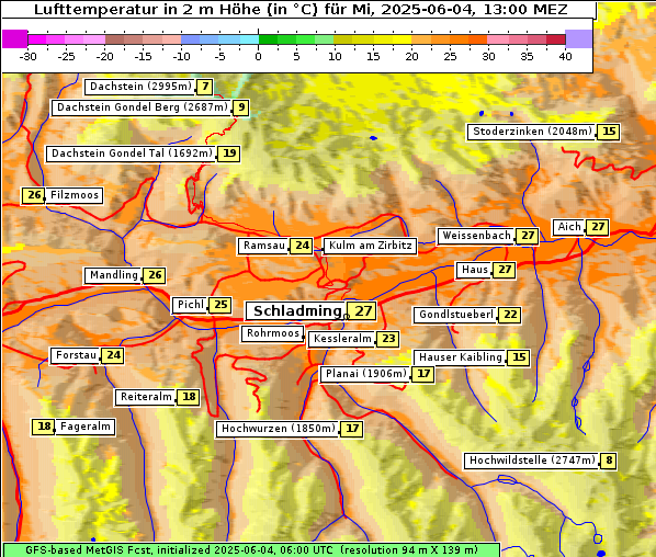 Temperatur, 4. 6. 2025