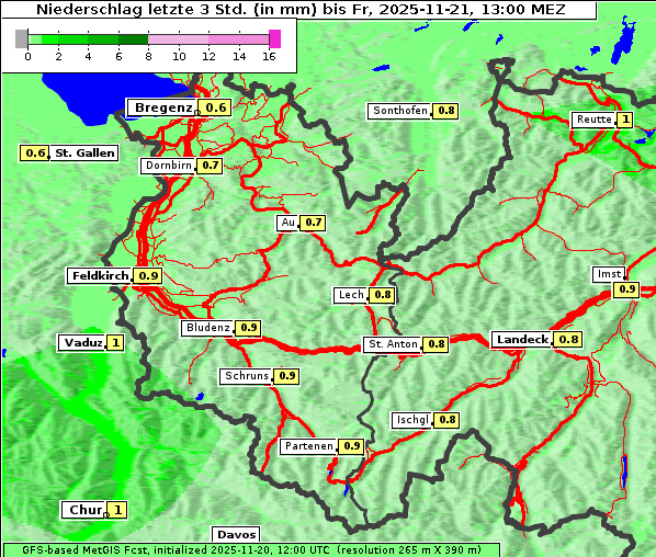 Niederschlag, 21. 11. 2025