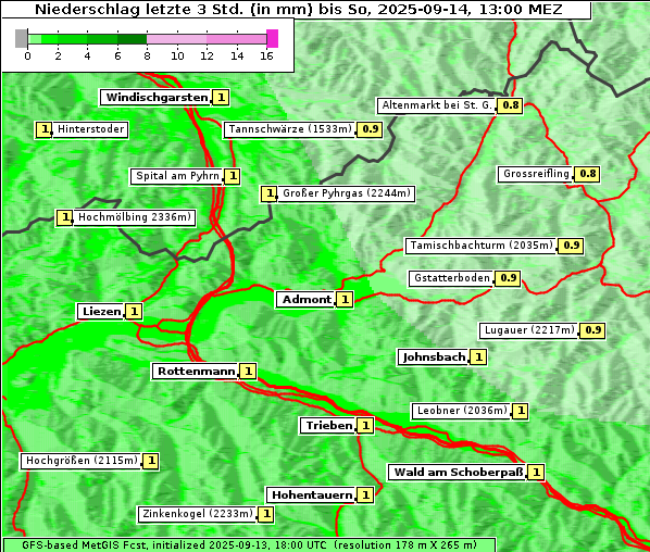 Niederschlag, 14. 9. 2025