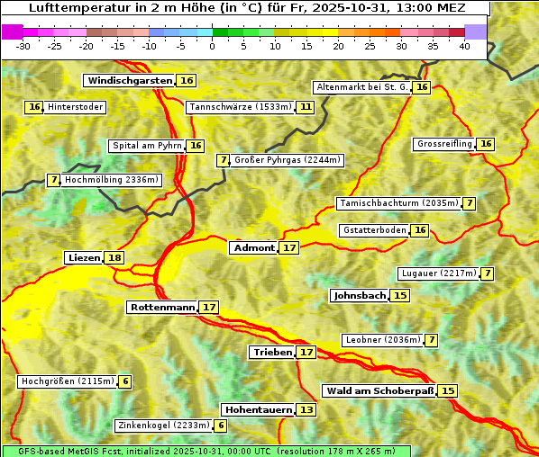 Temperatur, 31. 10. 2025