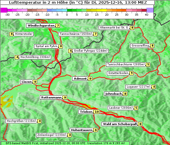 Temperatur, 16. 12. 2025