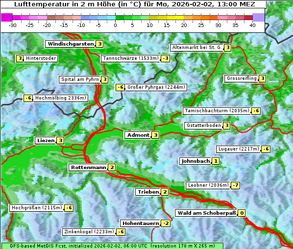 Temperatur, 2. 2. 2026
