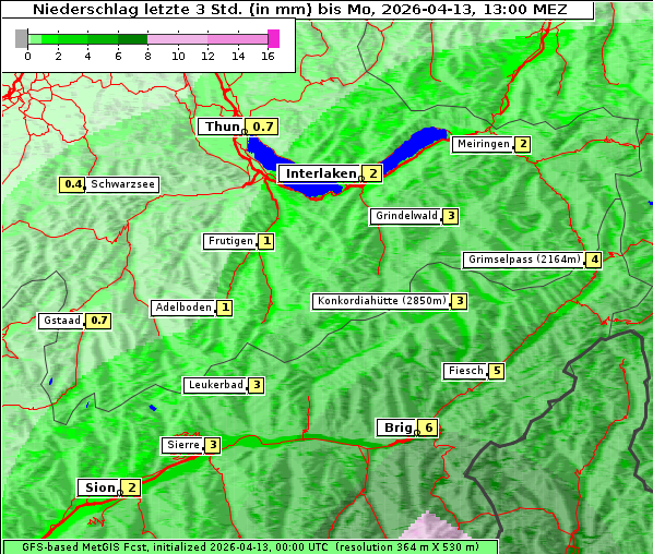 Niederschlag, 13. 4. 2026