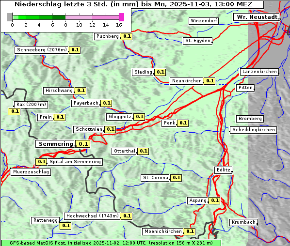 Niederschlag, 3. 11. 2025