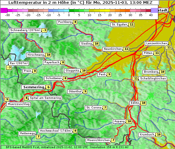 Temperatur, 3. 11. 2025