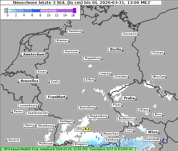 Neuschnee, 31. 3. 2026
