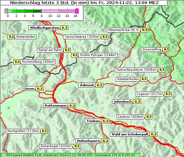 Niederschlag, 22. 11. 2024