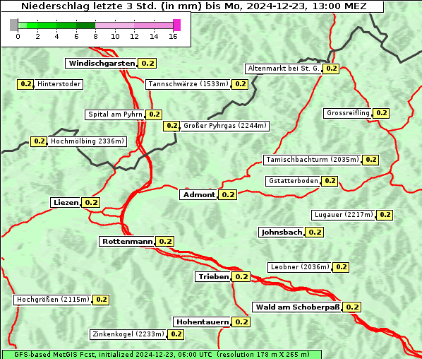 Niederschlag, 23. 12. 2024