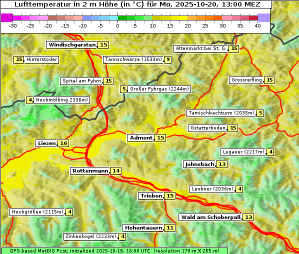 Temperatur, 20. 10. 2025