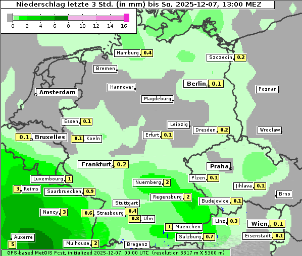 Niederschlag, 7. 12. 2025