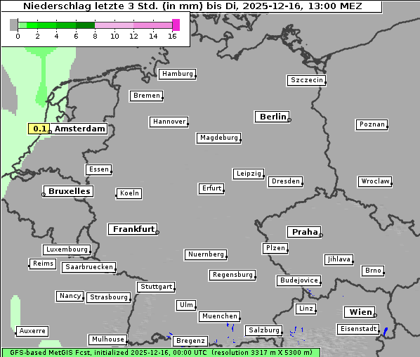 Niederschlag, 16. 12. 2025