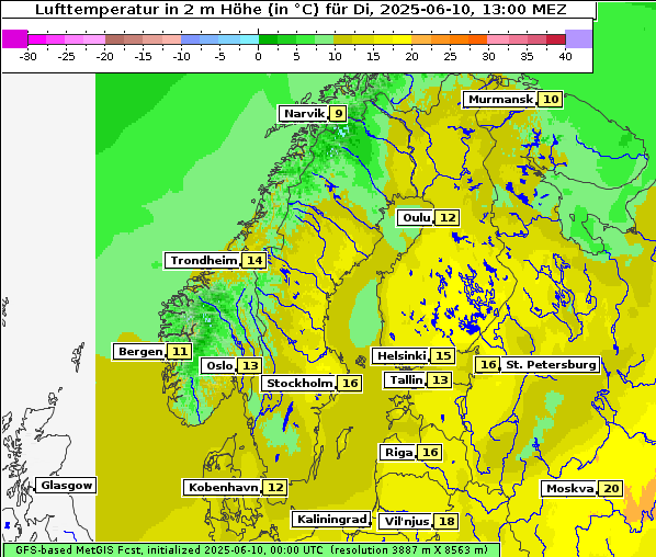 Temperatur, 10. 6. 2025