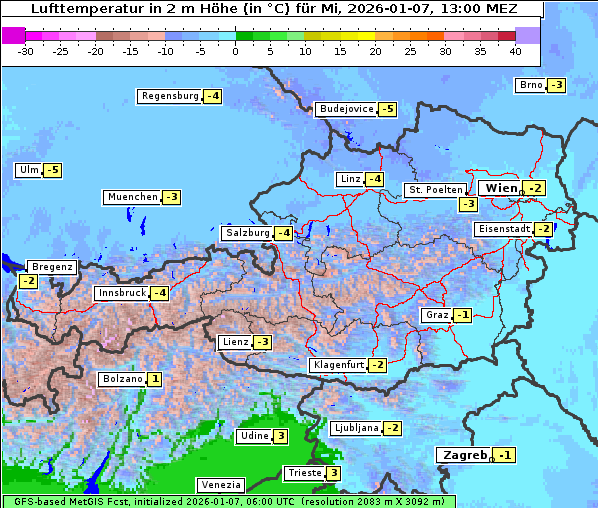 Temperatur, 7. 1. 2026