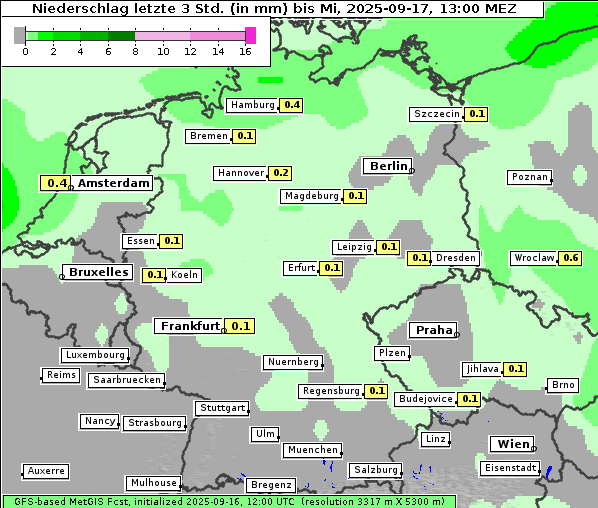 Niederschlag, 17. 9. 2025