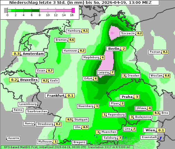Niederschlag, 19. 4. 2026