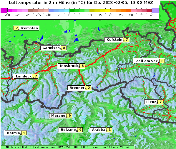 Temperatur, 5. 2. 2026