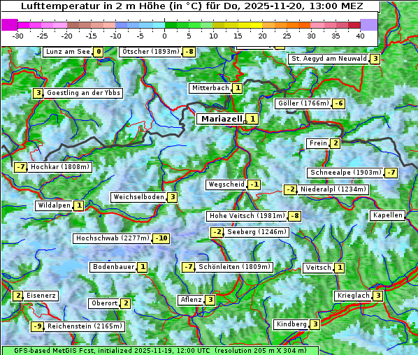 Temperatur, 20. 11. 2025