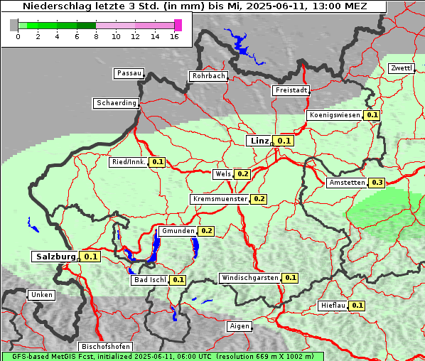 Niederschlag, 11. 6. 2025