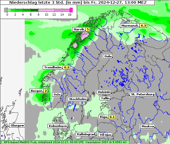Niederschlag, 27. 12. 2024
