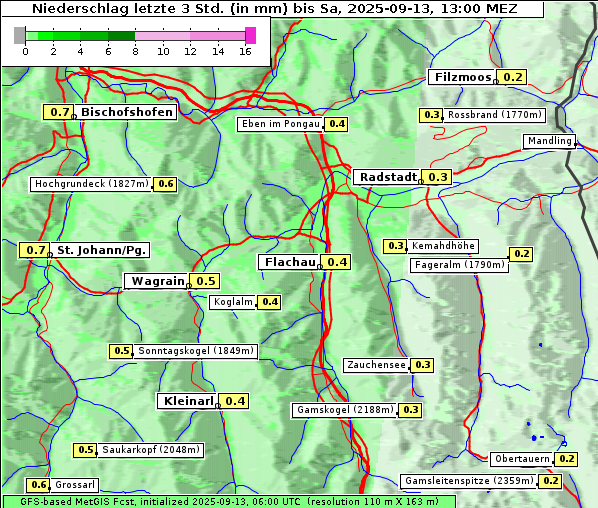 Niederschlag, 13. 9. 2025