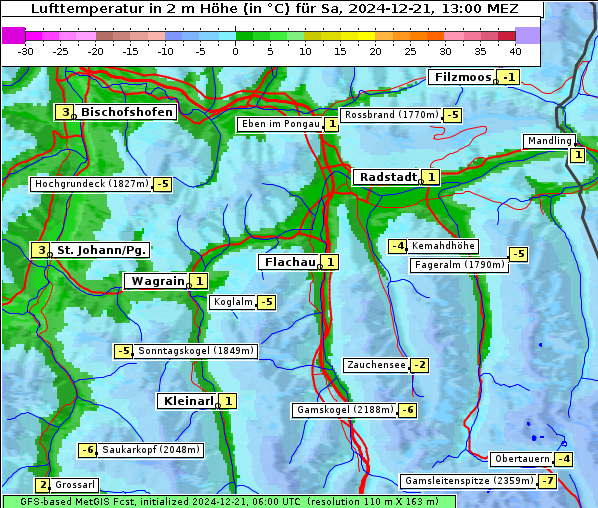 Temperatur, 21. 12. 2024