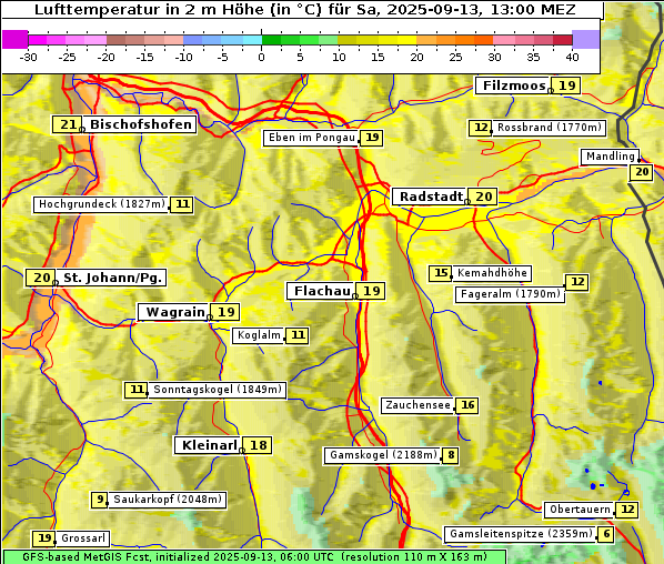 Temperatur, 13. 9. 2025