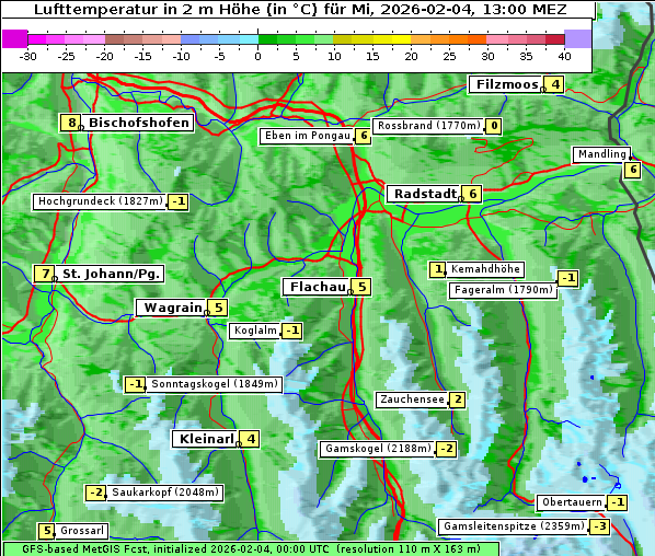 Temperatur, 4. 2. 2026