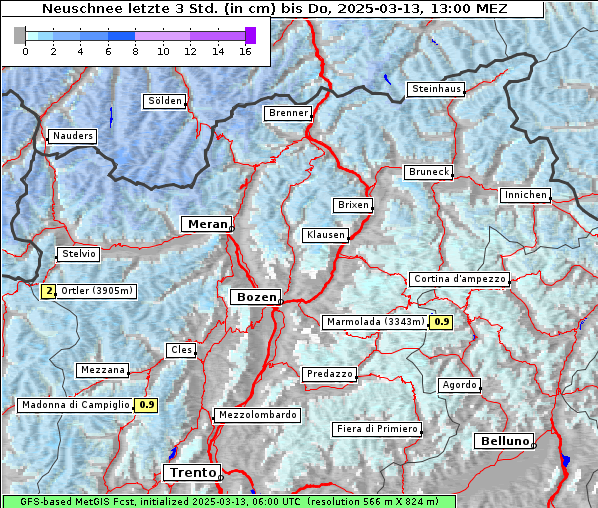 Neuschnee, 13. 3. 2025