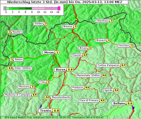 Niederschlag, 13. 3. 2025