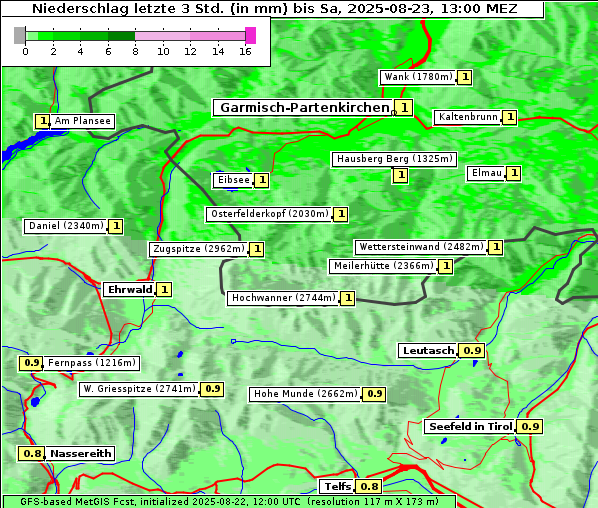 Niederschlag, 23. 8. 2025