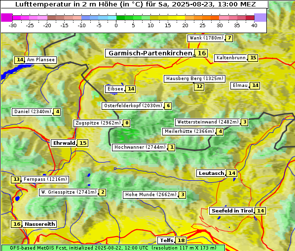 Temperatur, 23. 8. 2025
